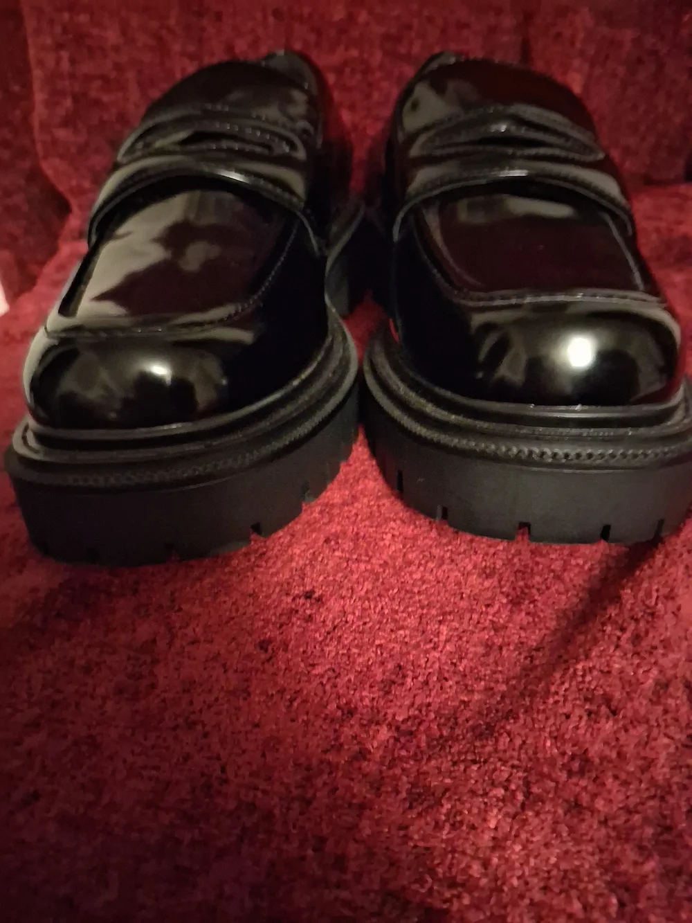 Aldo Women's Black Patent Platform Loafers